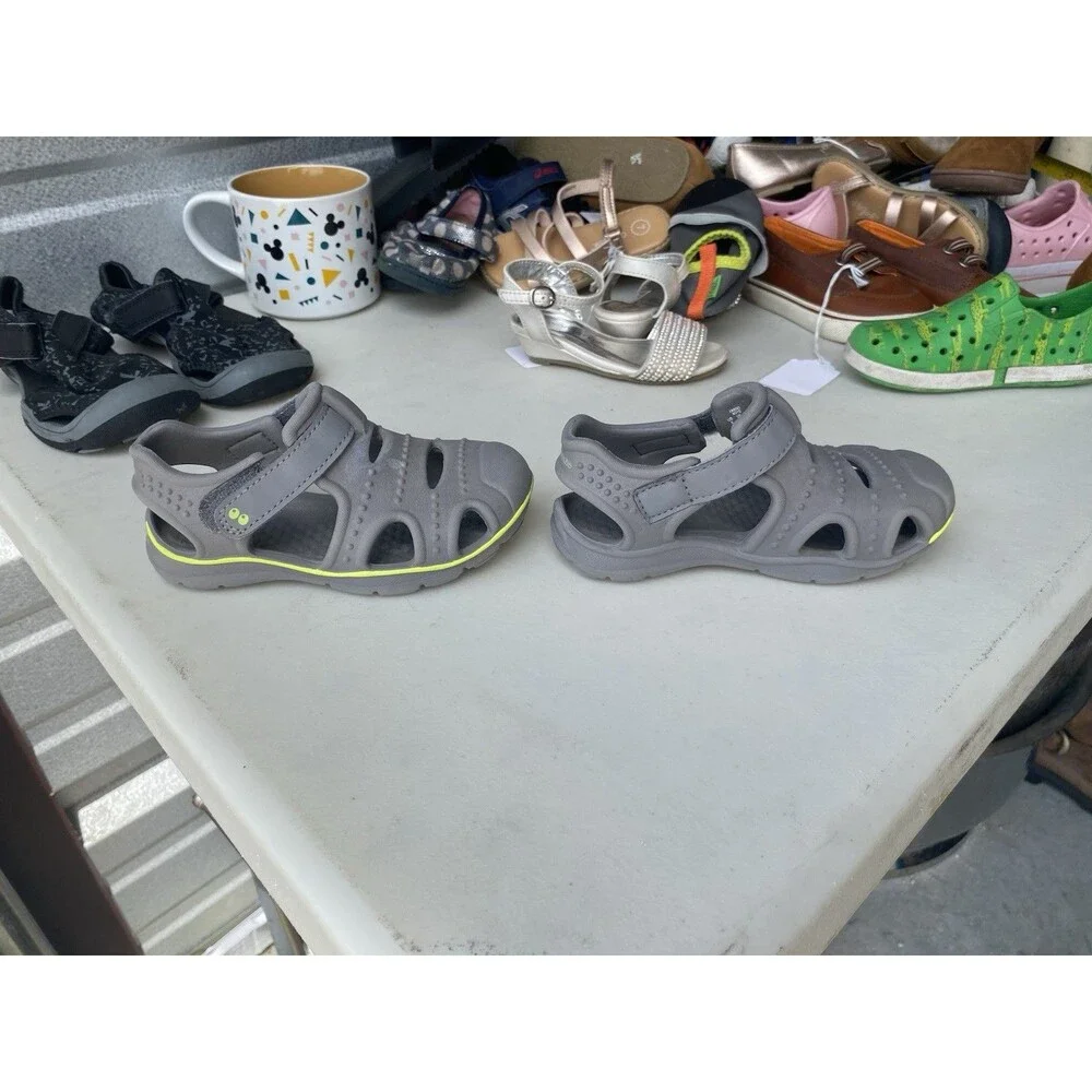 Surprize By Stride Rite Fargo Boys Water Shoes Sandals Size 8 Gray Closed Toe